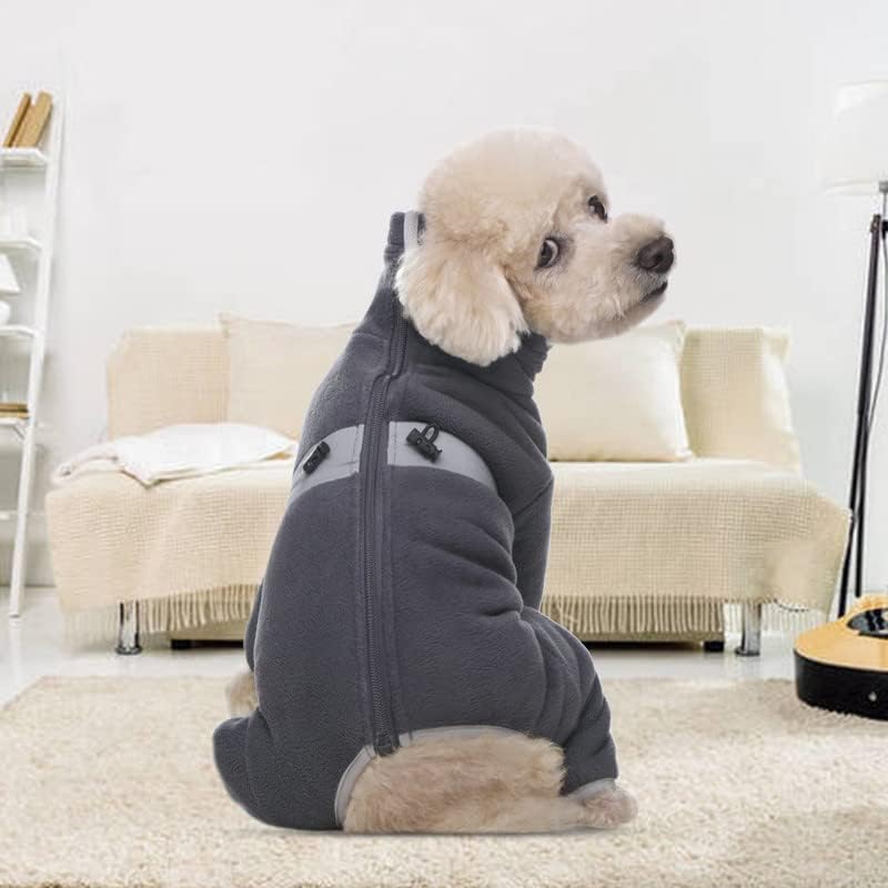 AITOLI Polar Fleece Dog Pajamas reflective strip enhances nighttime visibility.
