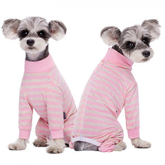 AITOLI puppy after-surgery onesie side view emphasizes long sleeves and coverage.