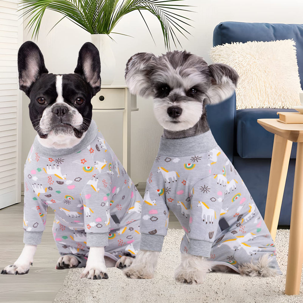 AITOLI dog long-sleeve onesie provides torso coverage and shedding control