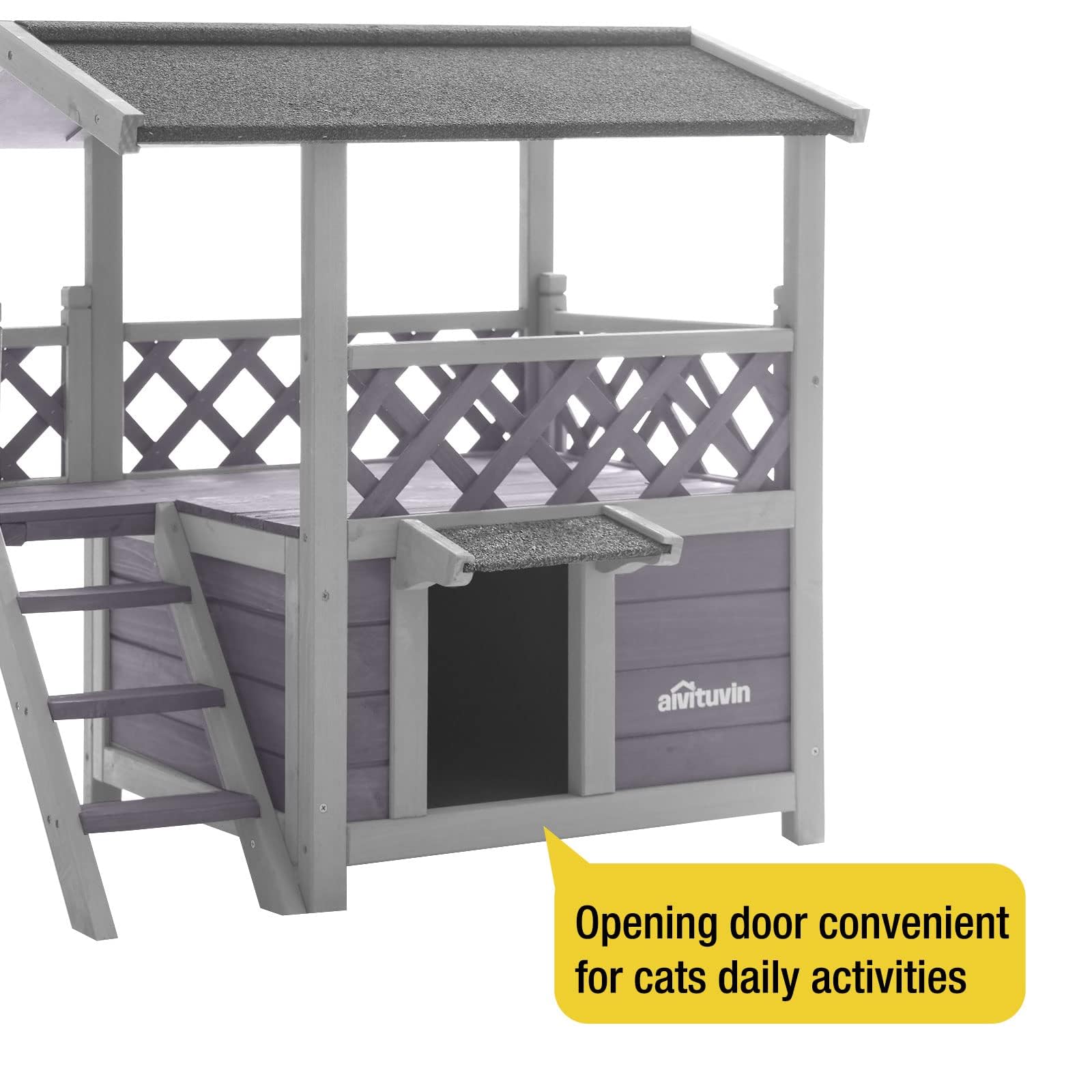Aivituvin cat house escape door for quick retreat during play.