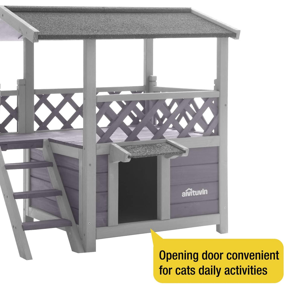 Aivituvin cat house escape door for quick retreat during play.