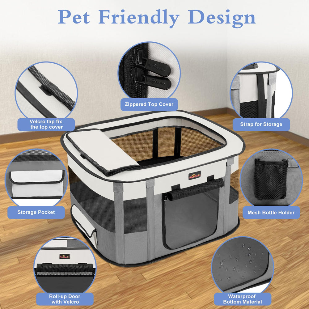 Aivituvin dog playpen 360-degree mesh ventilation keeps air circulating for comfort