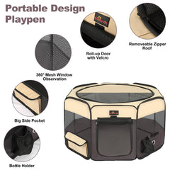 Aivituvin dog playpen with breathable mesh windows promotes airflow and relaxed lounging.
