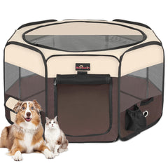 Aivituvin dog playpen foldable design enables quick setup for travel and camping.