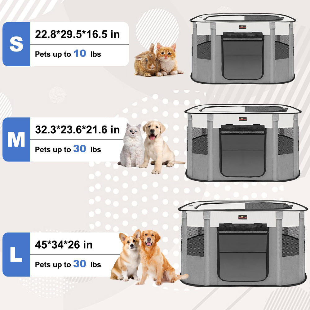 Aivituvin dog playpen foldable design with carrying bag for simple transport