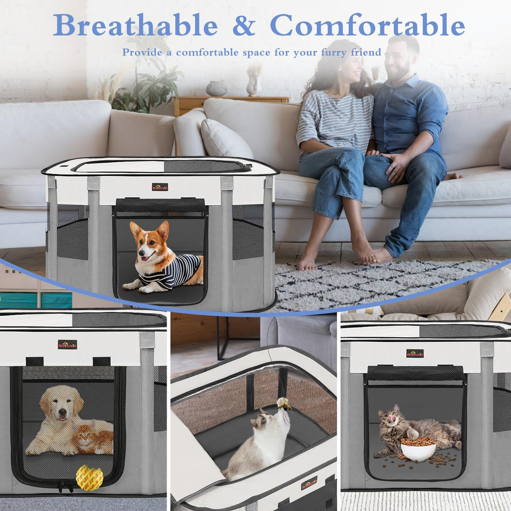 Aivituvin dog playpen indoor-outdoor use suitable for homes, parks, or travel