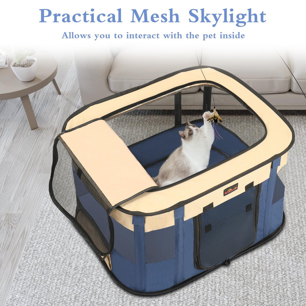 Aivituvin dog playpen rectangle design offers a roomy space for small pets.