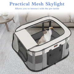 Aivituvin dog playpen roll-up door with Velcro entry for easy access