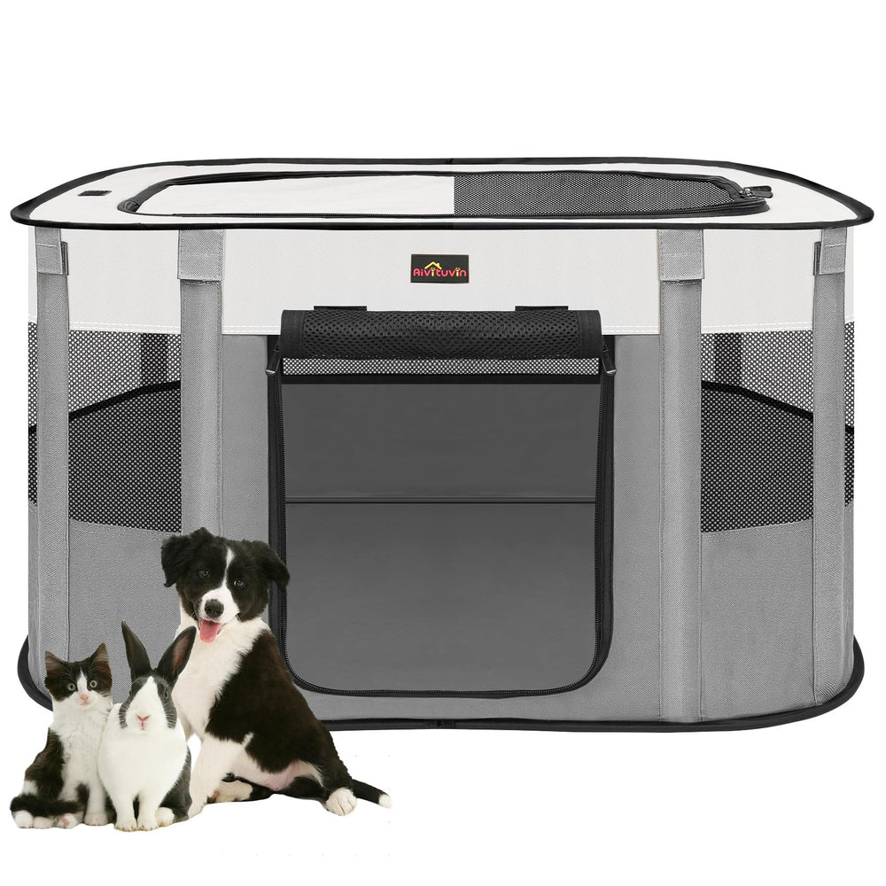 Aivituvin dog playpen spacious interior offers secure space for play and rest
