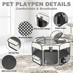 Aivituvin dog playpen top mesh panel offers flexible airflow and shade
