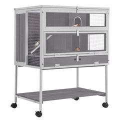 Aivituvin guinea pig cage front view showing durable metal frame for long-lasting play.