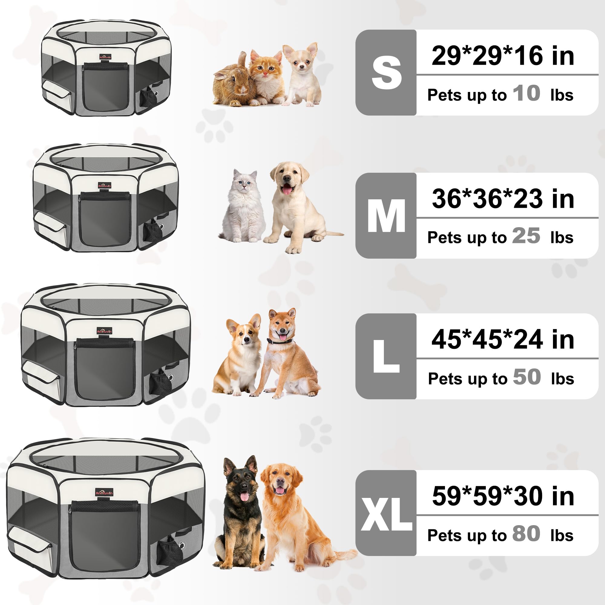 Aivituvin dog playpen shows Oxford cloth durability for long-lasting outdoor use.