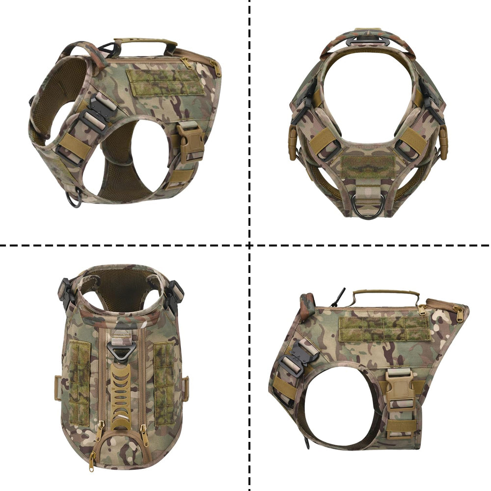 AIWAI Tactical Dog Backpack Harness XL camouflage top pocket for small items