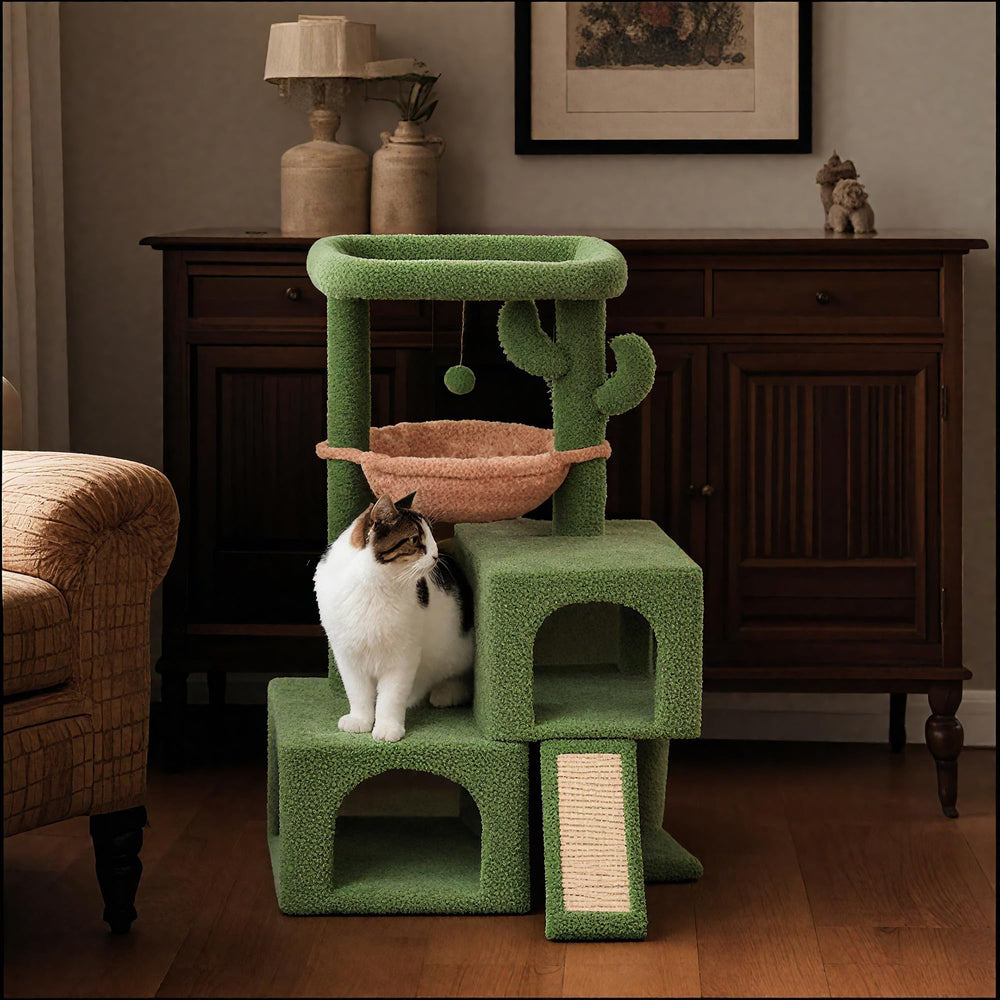 AIWIKIDE cactus cat tree sturdy base ensures stable climbing and safety
