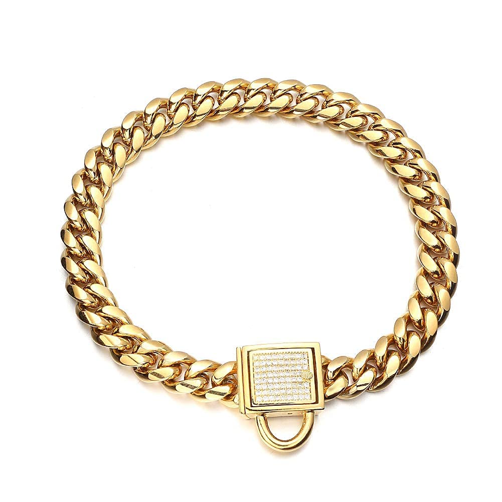 AIYIDI gold dog collar in velvet pouch signals premium gift-ready packaging.