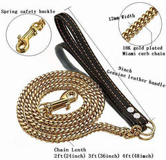 AIYIDI 18K gold-tone plating on stainless steel leash for premium look.