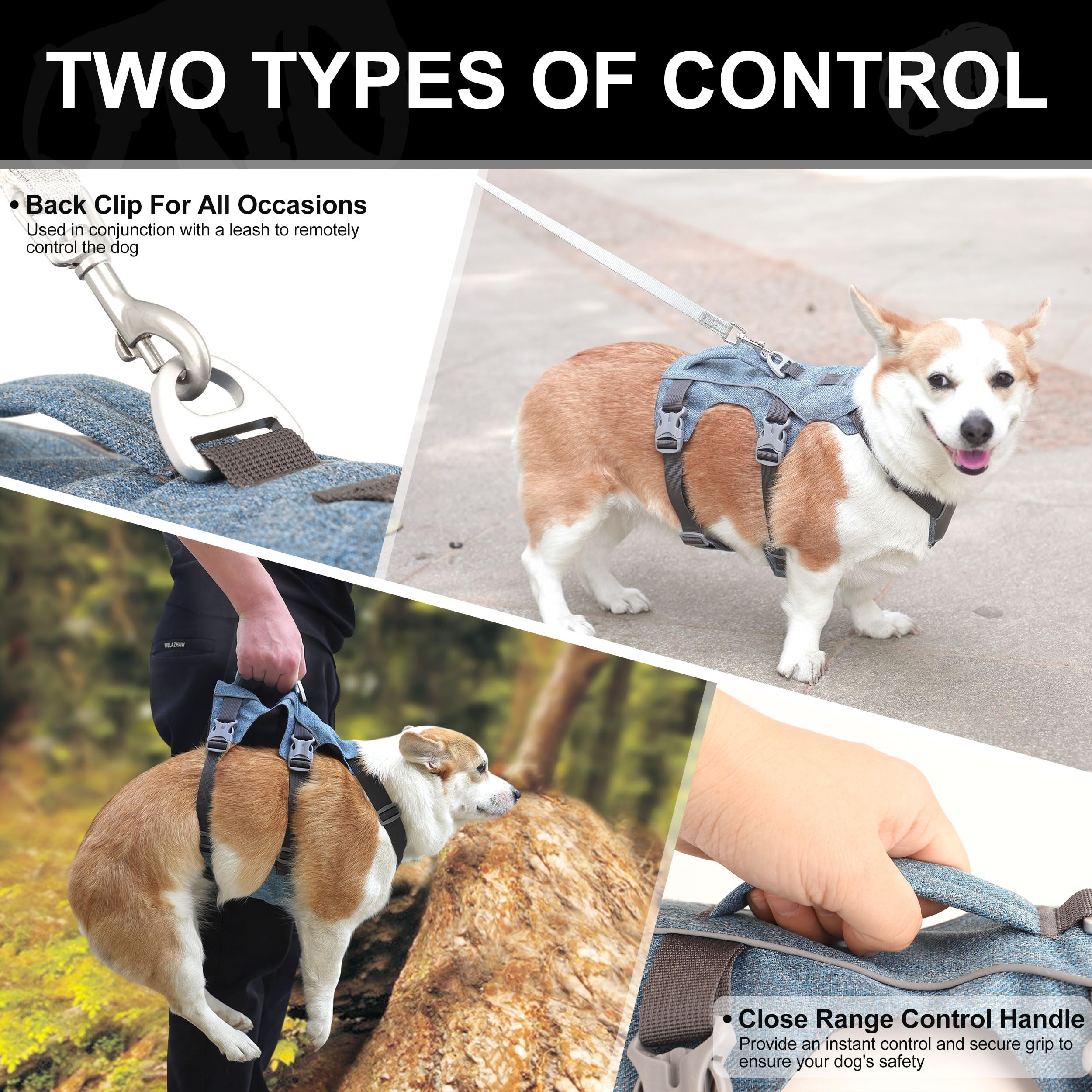 AKAILEA 7-adjustable-straps close-up highlights customizable, comfortable fit for growing dogs