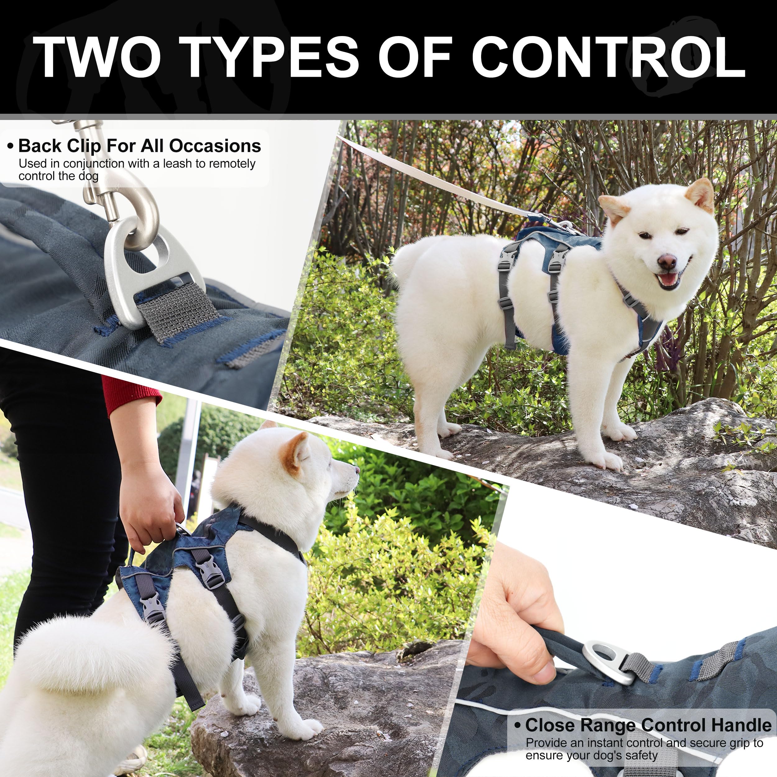 AKAILEA Escape Proof Harness reflective strip for night visibility on walks