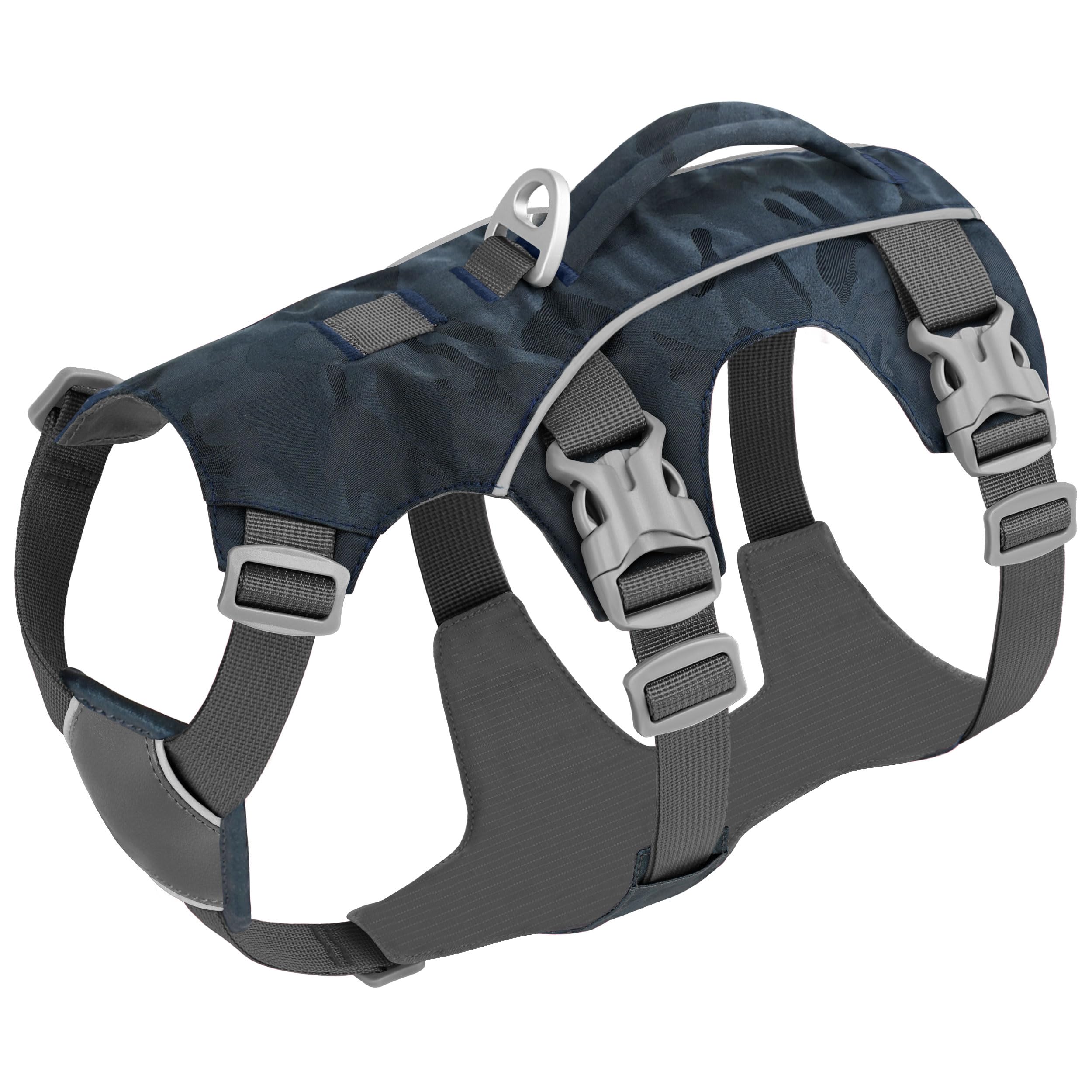 AKAILEA Escape Proof Harness side view showing 7-adjustment fit for growing dogs