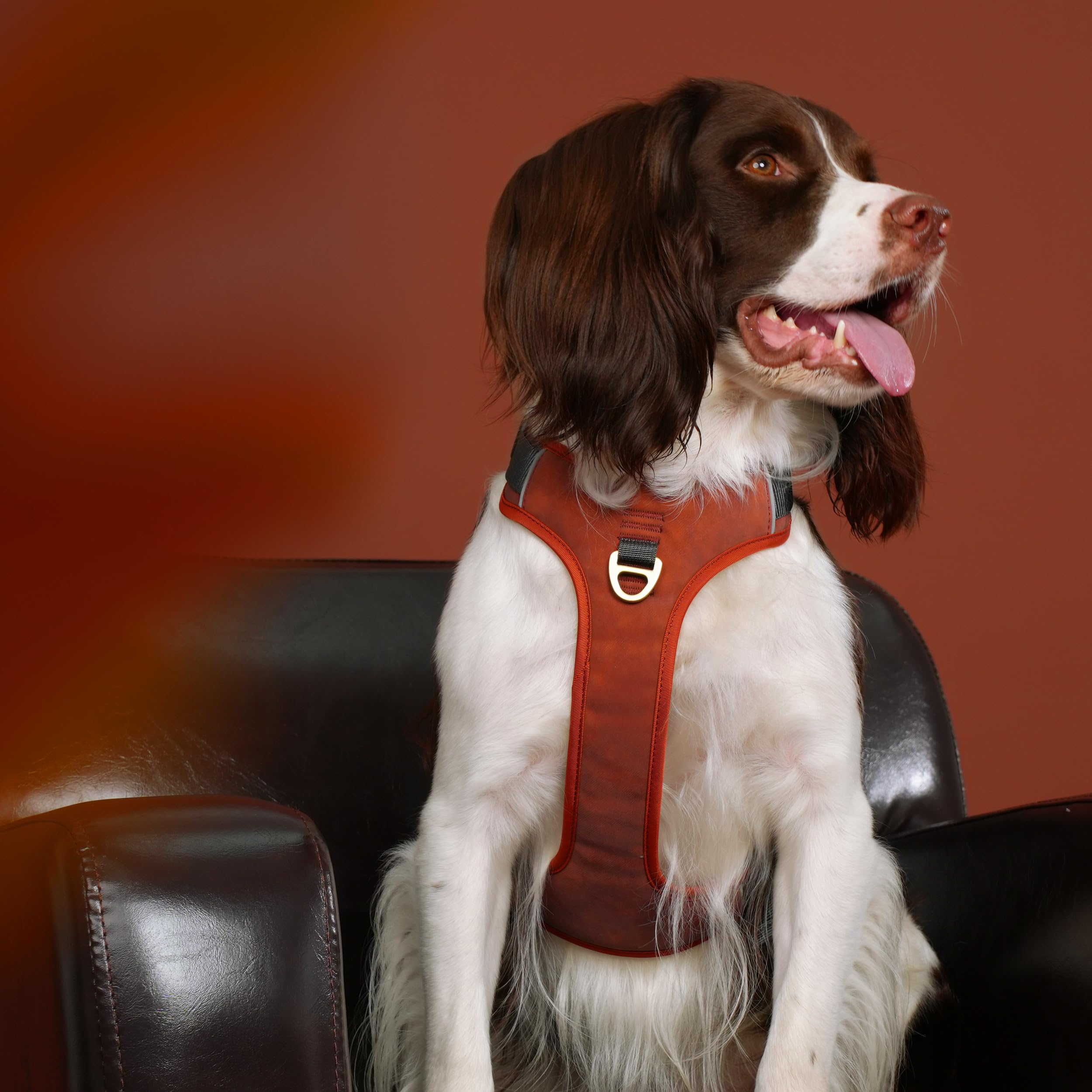 AKAILEA PU leather stitching detail brown showcases premium craftsmanship and style.