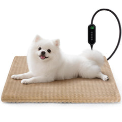 AKAOLA heated cat bed brown front view showing cozy warmth for pets naps