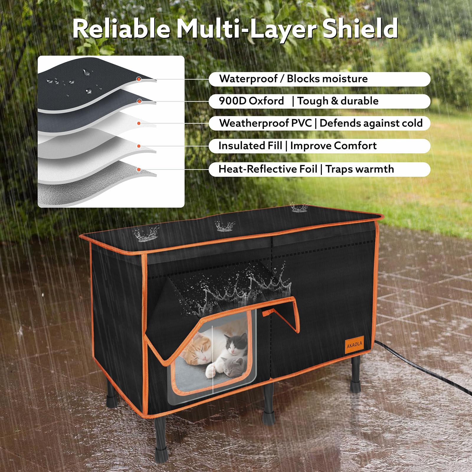 AKAOLA removable mat interior simplifies quick cleaning after muddy outings.