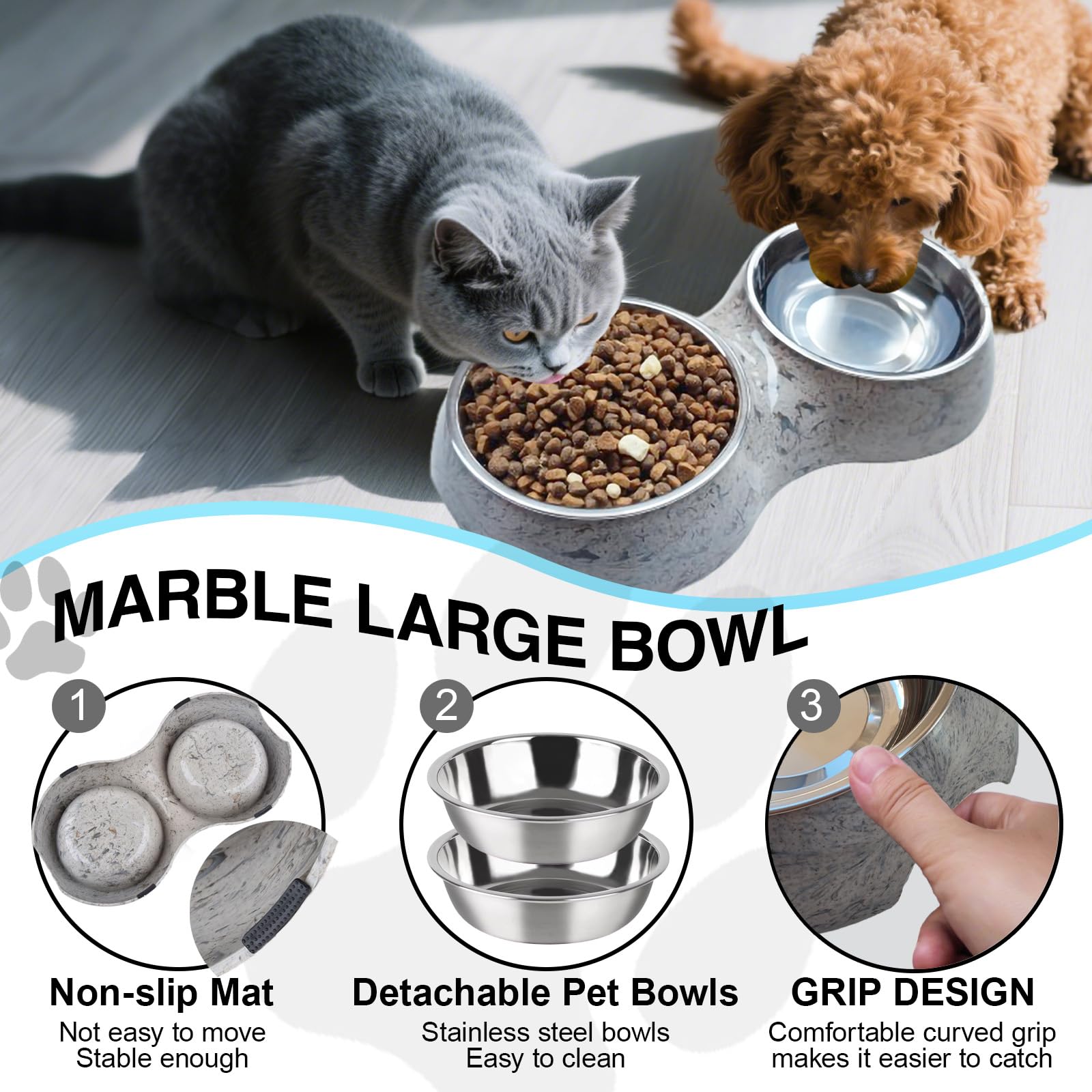AKEISHE removable bowls from base, convenient for dishwasher-safe cleaning.