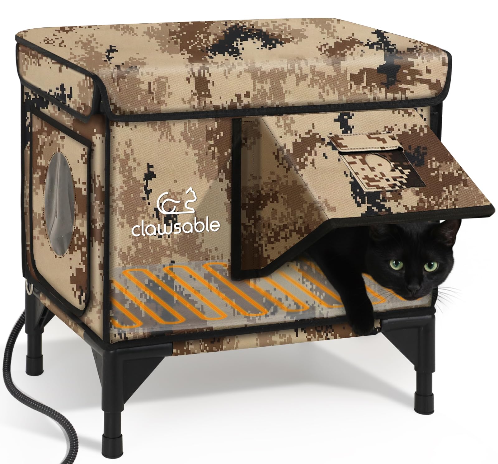Akentio outdoor heated cat house winter warming shelter for outdoor cats