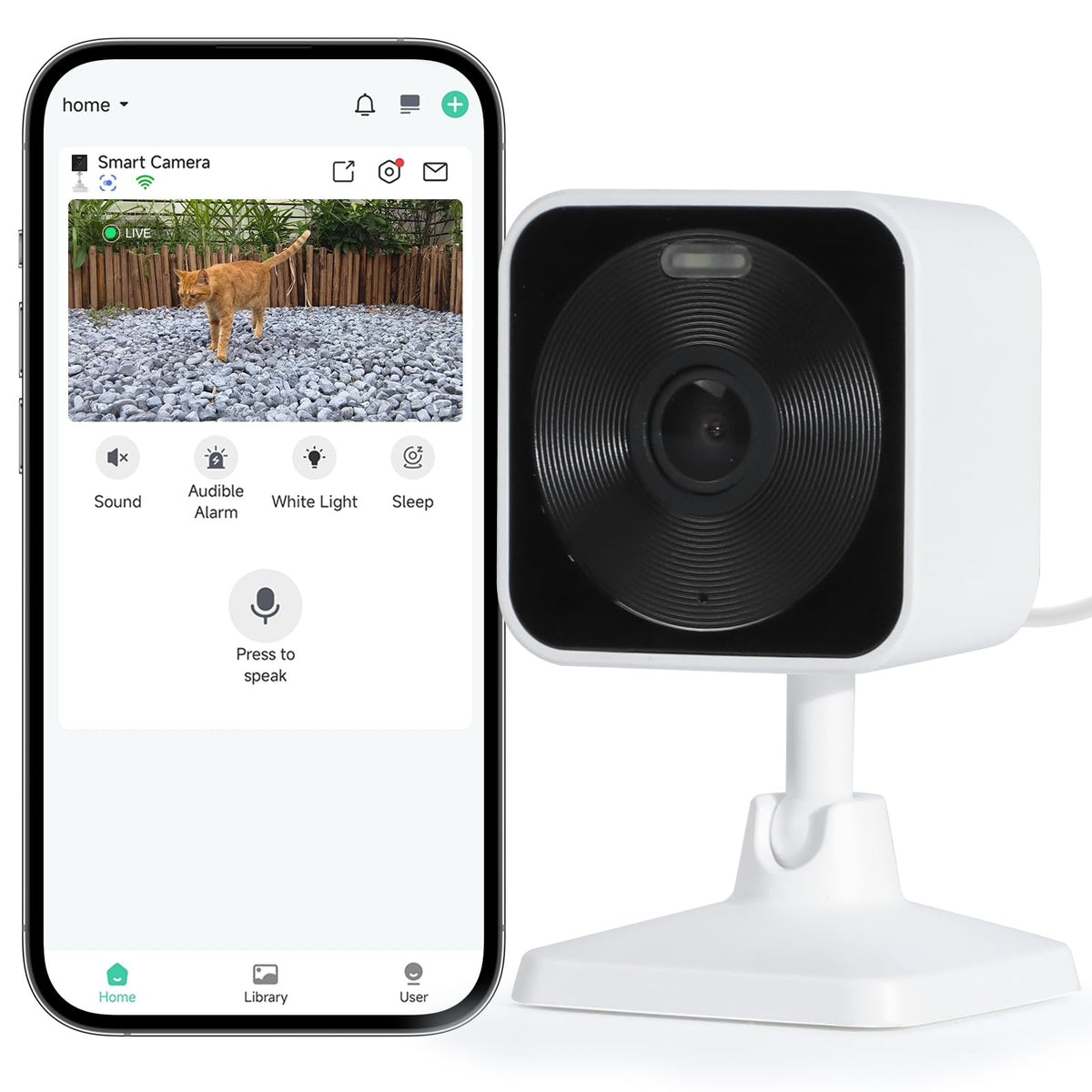 Akentio Pet Camera outdoor base setup demonstrates easy installation for secure monitoring of your cat's space