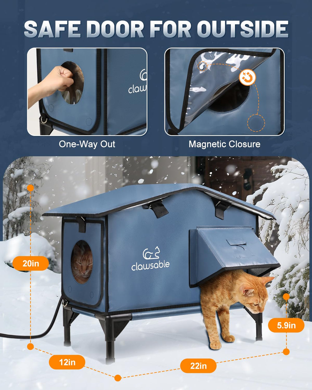 Akentio pet heating pad and built-in cat bowl keep feral cats comfortable