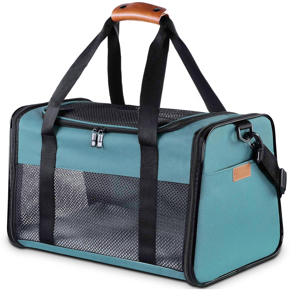 Akinerri cat carrier folded flat for compact storage and quick setup.