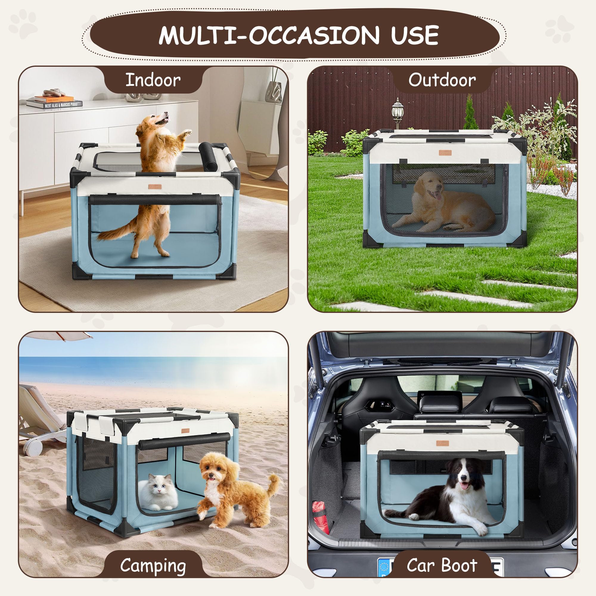 Akinerri Dog Crate XL in-use-outdoor proves portable shelter for pets