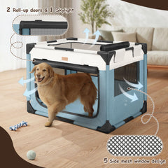 Akinerri Dog Crate XL side view highlights sturdy, secure travel-ready frame