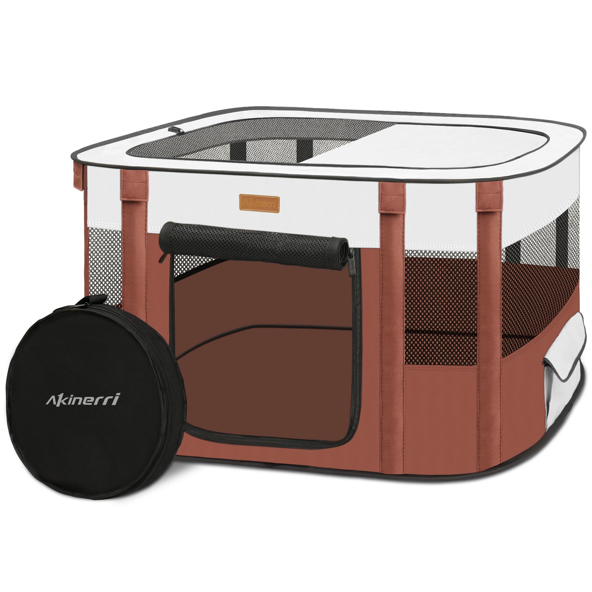 Akinerri dog playpen foldable-assembly enables fast setup for home use.