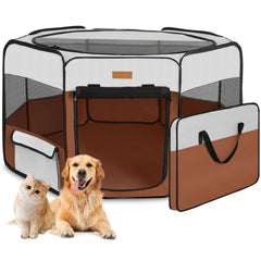 Akinerri dog playpen folded carry bag for easy travel and storage.