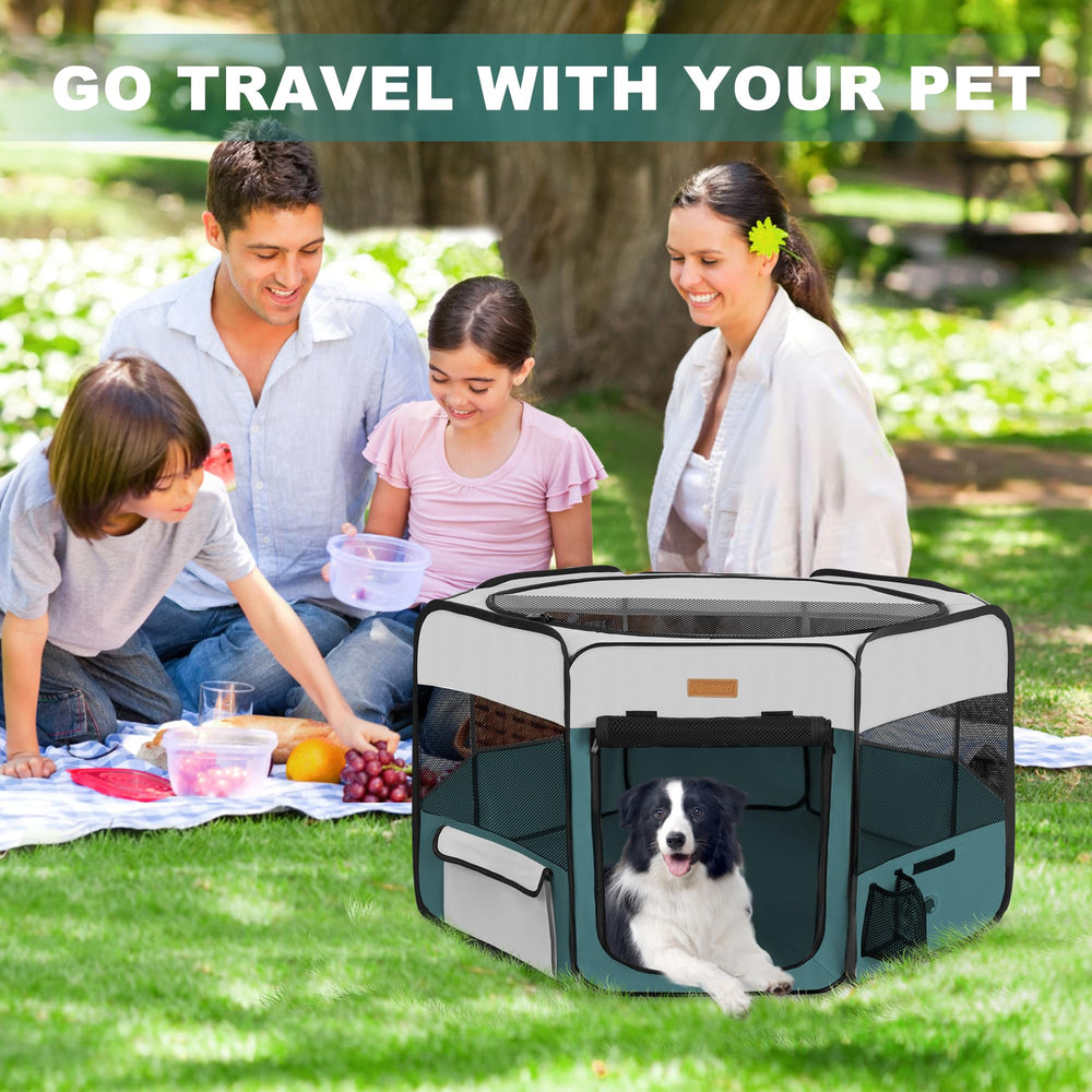 Akinerri dog playpen full-size options showing four sizing choices.