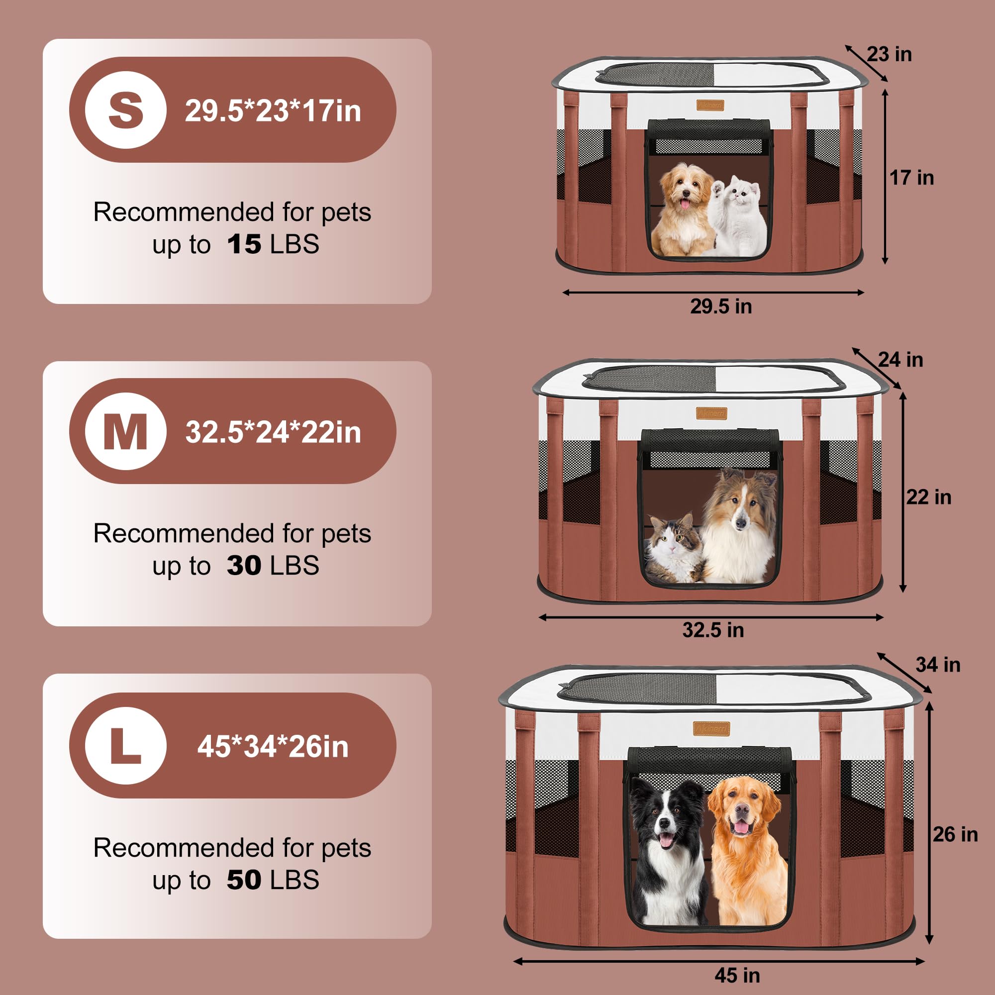 Akinerri dog-playpen-removable-top allows indoor shade and outdoor safety.
