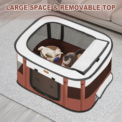 Akinerri dog-playpen-waterproof-oxford-fabric guards against spills outdoors.