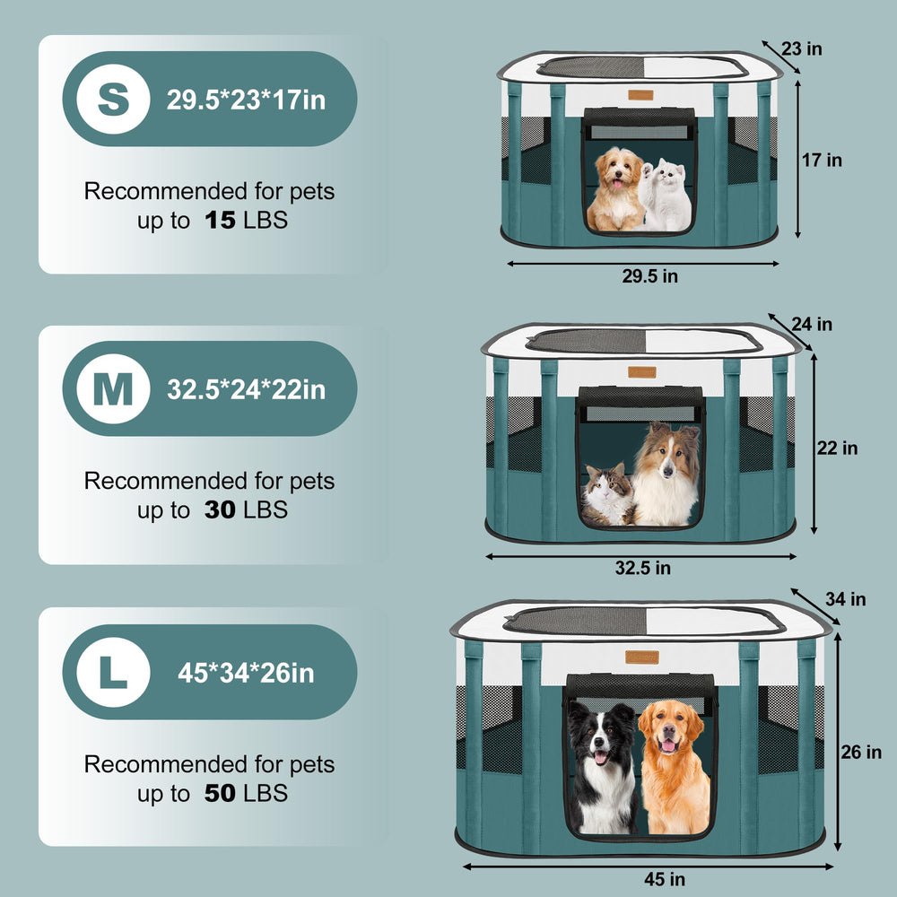 Akinerri foldable dog playpen blue medium removable top provides shade outdoors