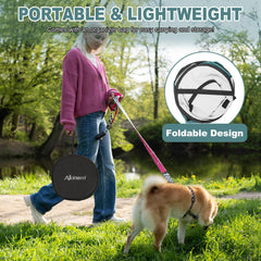 Akinerri foldable dog playpen blue medium roll-up door enables easy entry and exit