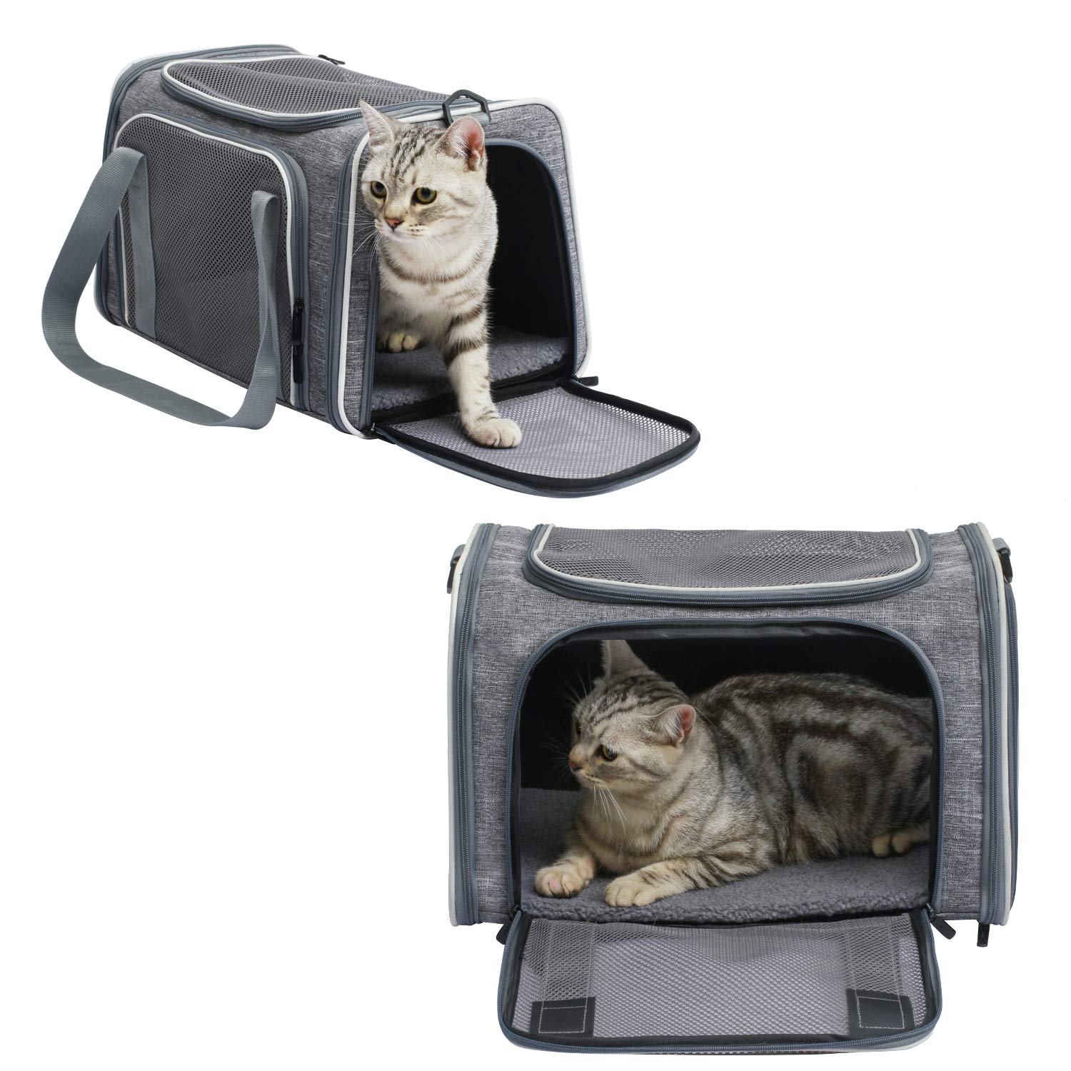 Akinerri pet carrier three entrances enables easy access from multiple sides
