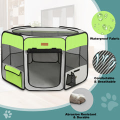 Akinerri playpen door rolled up for easy pet access