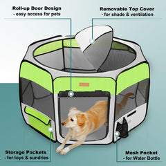 Akinerri playpen side panel close-up shows reinforced seams and durable fabric
