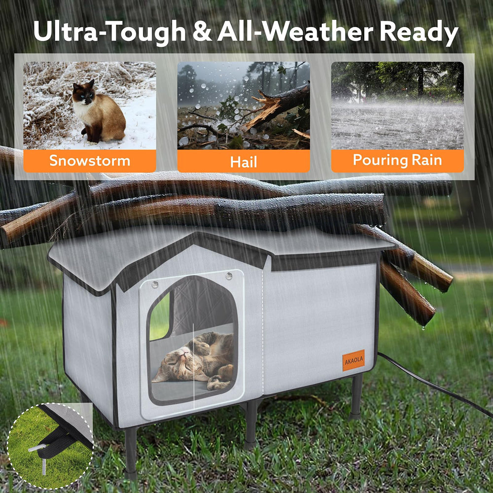 AKAOLA all-season shelter protects outdoor cats year-round