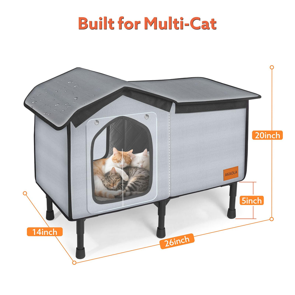 AKAOLA 26x20x14 cat house offers roomy interior for lounging
