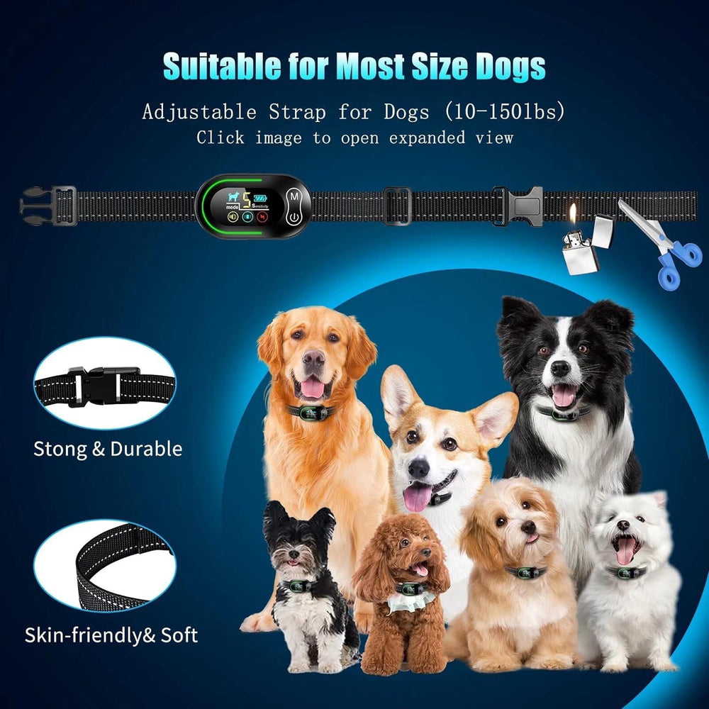 AKUVU Dog Bark Collar quick-charge LED display shows battery status at a glance.