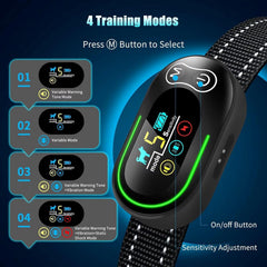 AKUVU Dog Bark Collar training modes offer beep, vibration, and shock for safer correction.