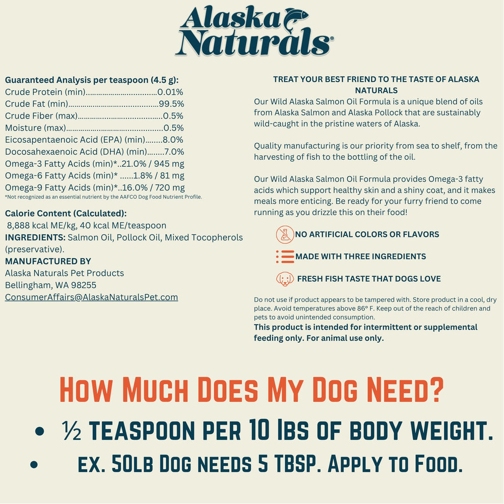 Alaska Naturals Salmon Oil kibble serving—tasty topper dogs enjoy.