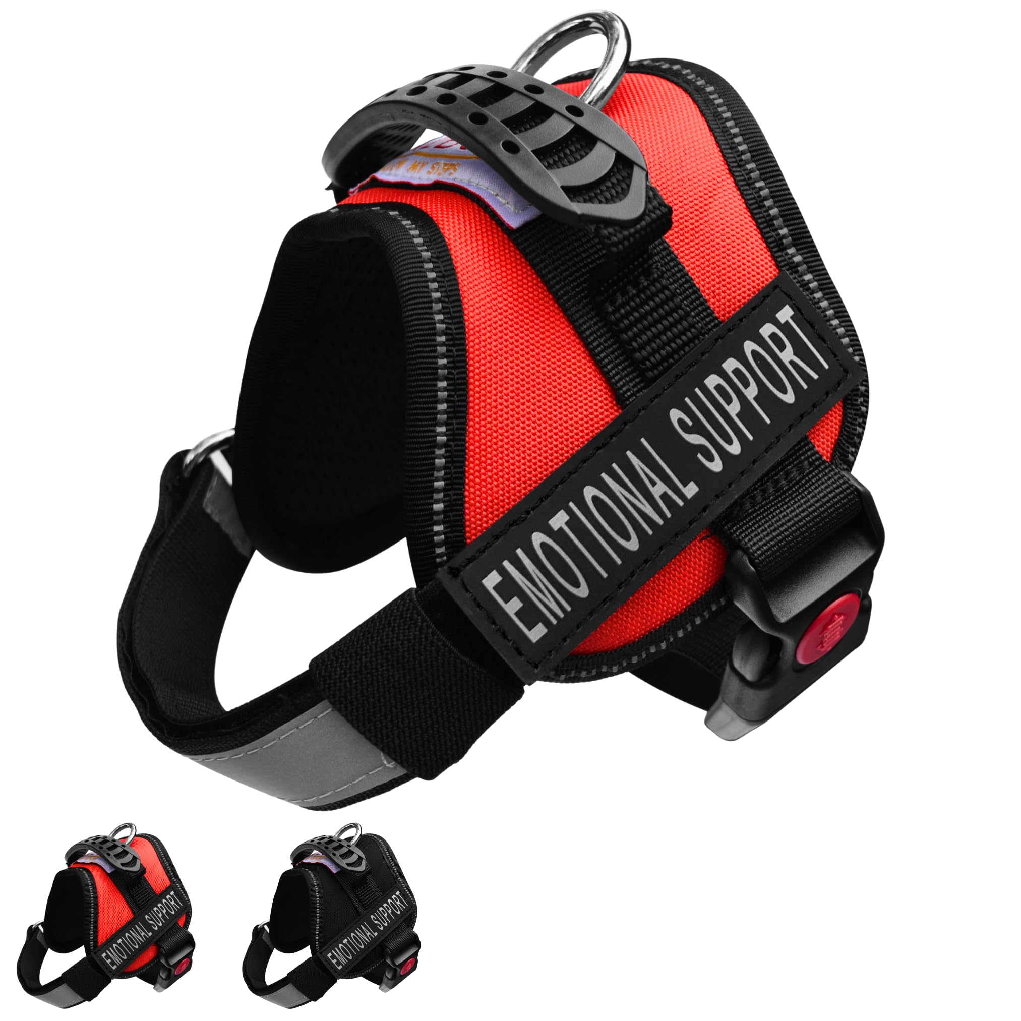 ALBCORP emotional support dog vest with reflective stitching enhances visibility in low light conditions
