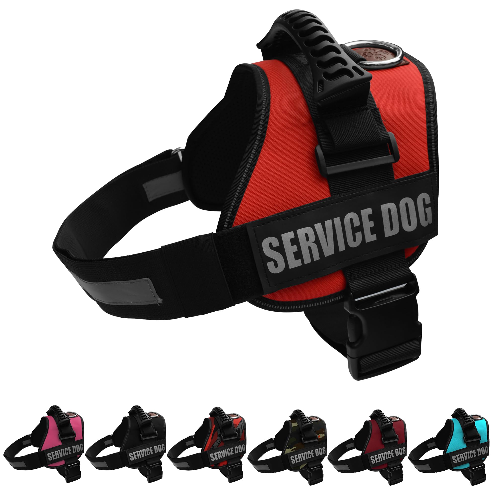 ALBCORP service dog vest harness with reflective stitching enhances night visibility.